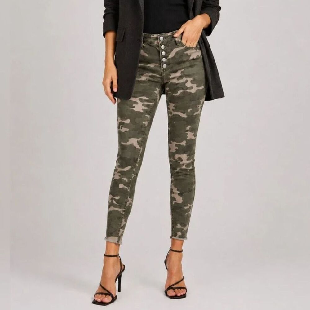 Kut from the Kloth Camo High Rise Ankle Skinny Jeans